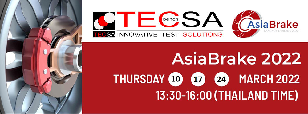 TecSA will be official supporter at next “Asia Brake Conference 2022” TecSA will be official supporter at next “Asia Brake Conference 2022”